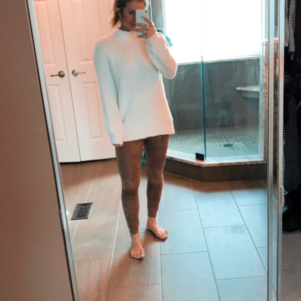 Brown Textured Leggings